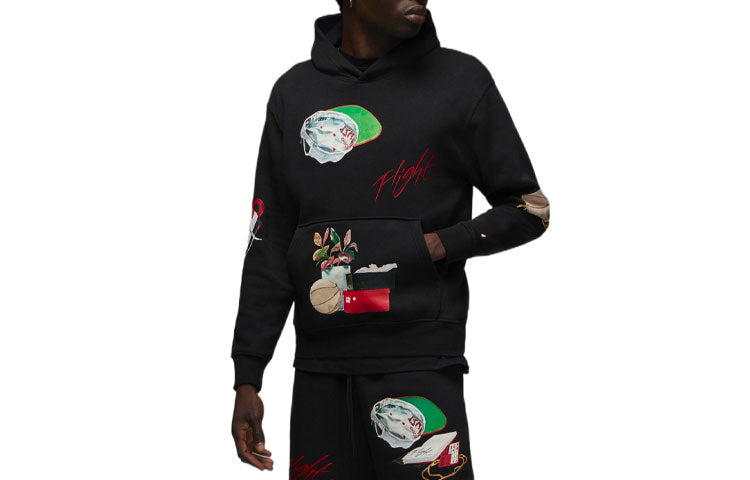 Men's Air Jordan Alphabet Printing Pullover Black DQ8044-010