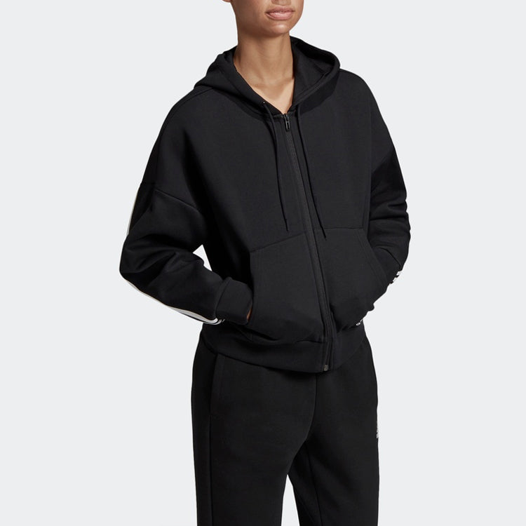 (WMNS) adidas Mh 3S Dk Hd Sports Hooded Jacket Coat Black DX7970