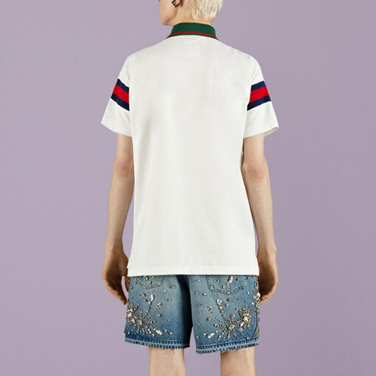 Gucci Cotton Jersey Polo With Web 'White' 713997-XJETR-9088