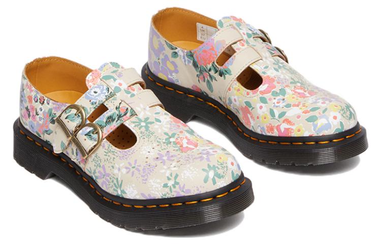 (WMNS) Dr. Martens 8065 Floral Mash Up Leather Mary Jane 'Parchment Beige' 30793292