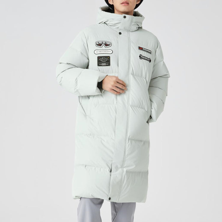 Skechers Letter Graphic Long Down Jacket 'White' L422U075-00KB