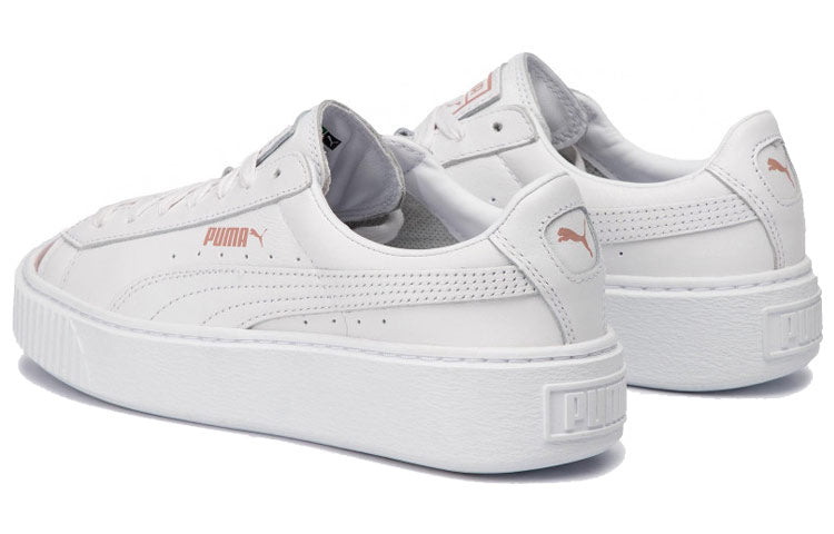 (WMNS) PUMA Basket Platform Metallic 'White Rose Gold' 366169-03