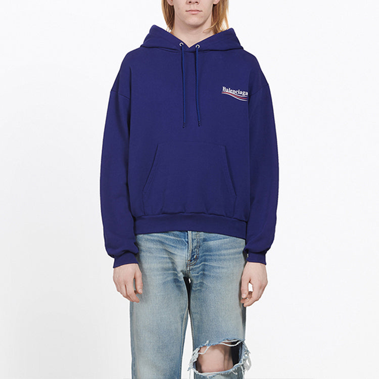 (WMNS) Balenciaga Loose Cotton Hoodie Blue 578135TIV531195