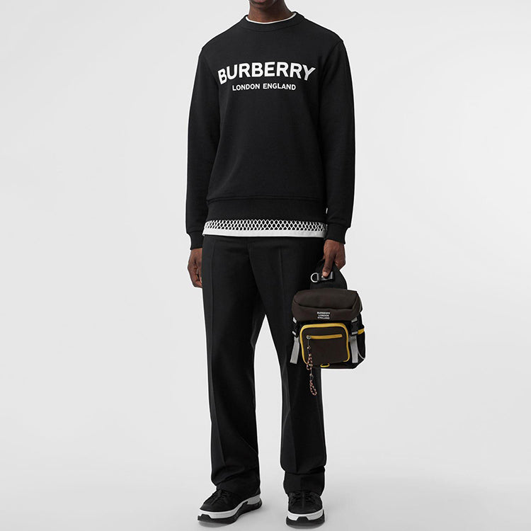 Burberry Unisex Logo Printing Round-neck Sweatshirt Black 80113571