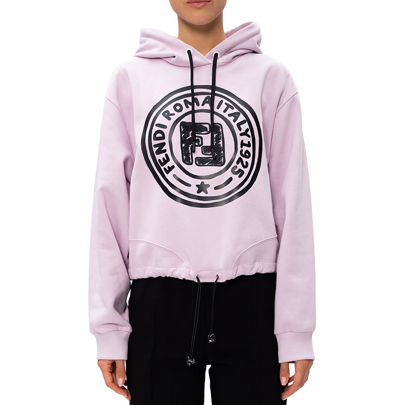 (WMNS) FENDI F Pattern Printing Hoodie Pink FS7035AC6DF1B62