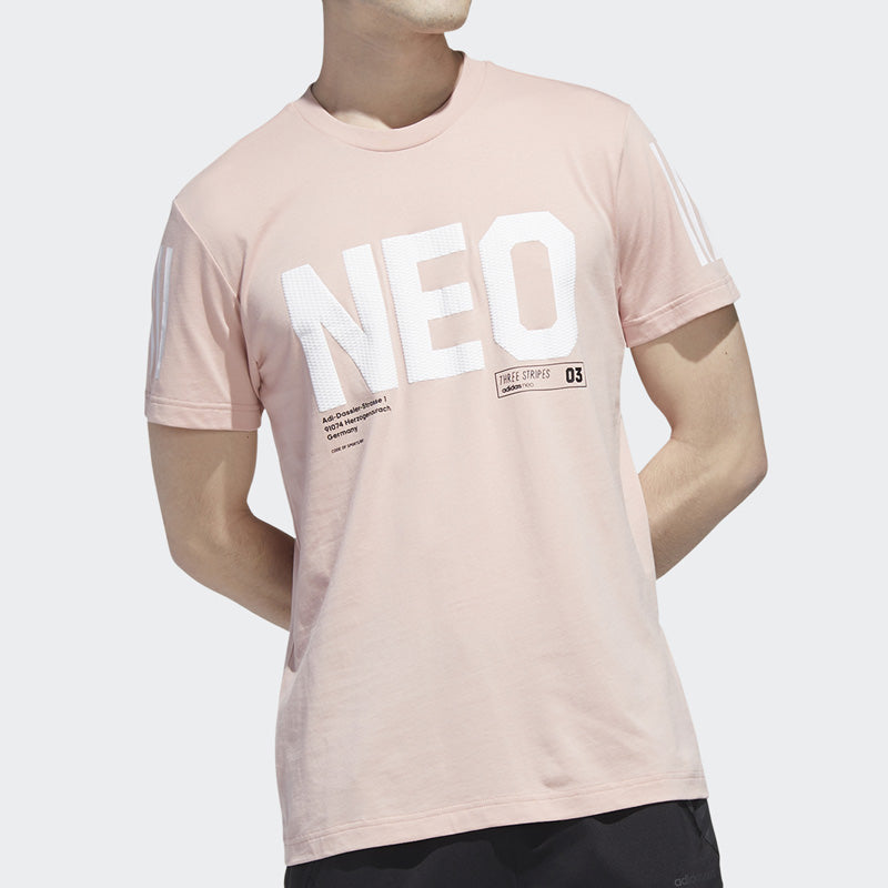 adidas neo M CS TEE 3 Sports Short Sleeve Pink GP5732