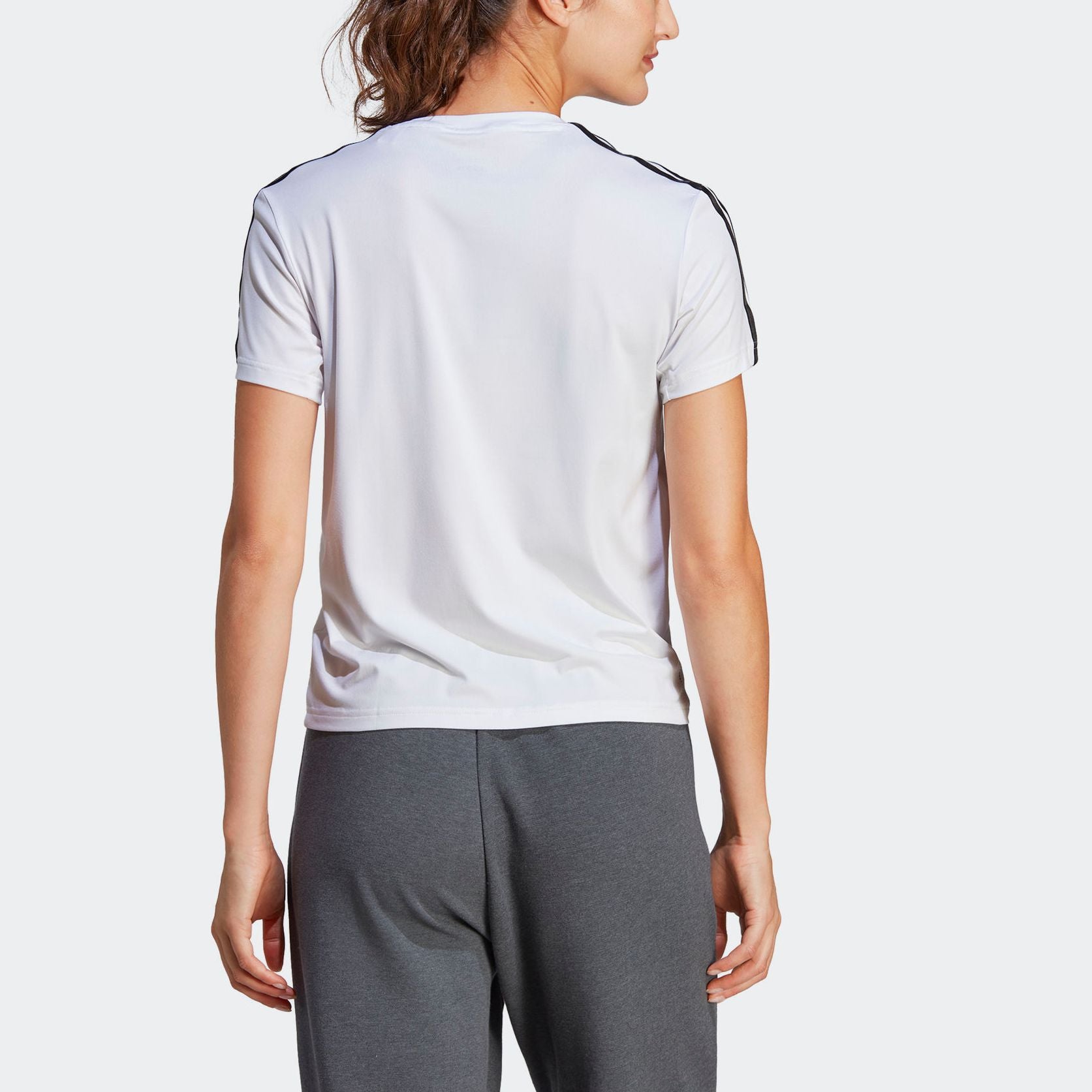 (WMNS) adidas Aeroready Train Essentials 3-Stripes T-Shirt Asia Sizing 'White Black' IC5040