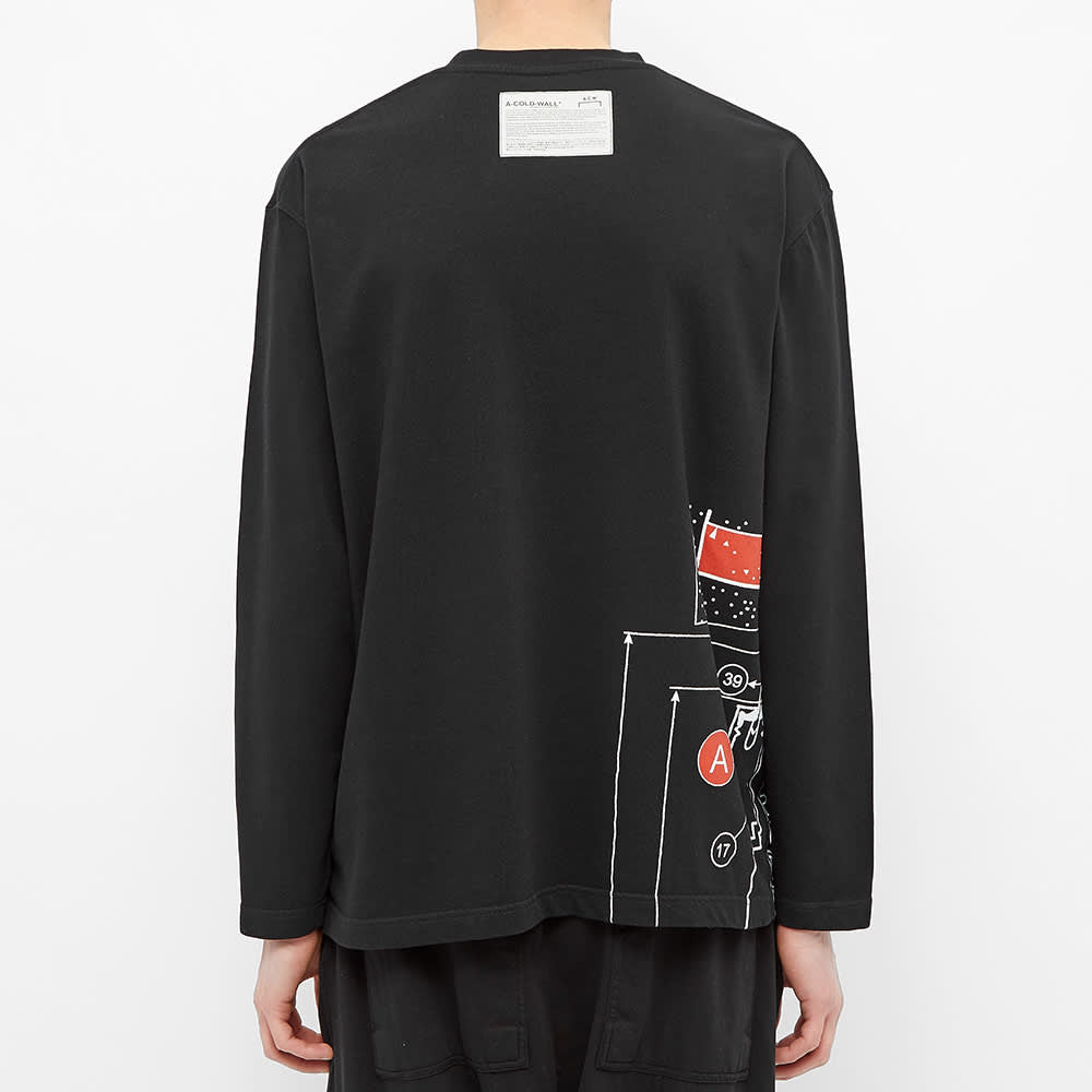 A-COLD-WALL* Long Sleeve Blueprint Tee Logo Tee ACWMTS004WHL-BK