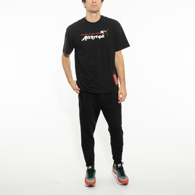 PUMA x Attempt T-shirt 'Black White Red' 598275-01