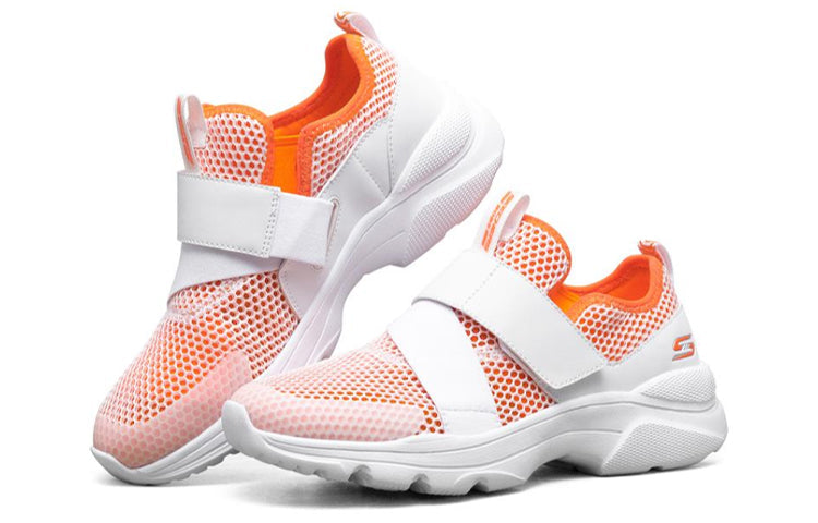 (WMNS) Skechers Bobs Frontier Running Shoes White/Orange 117011-WOR