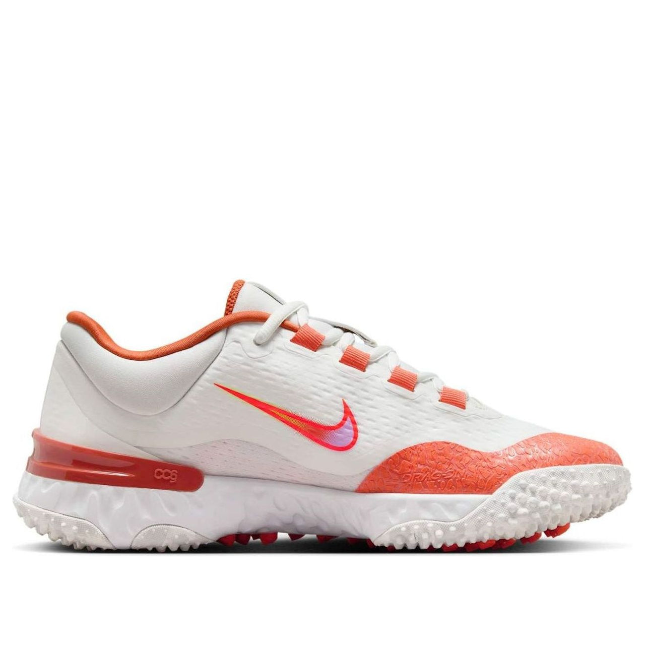 (WMNS) Nike Alpha Huarache Elite 4 Turf 'Summit White Light Wild Mango Vintage Coral Hyper Crimson' FD2746-101