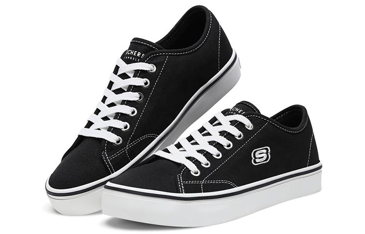 (WMNS) Skechers Cupsole 1 Low Canvas Shoes Black 66666131-BLK