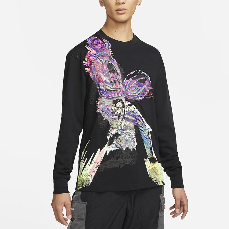 Men's Air Jordan SS22 23 Engineered '85 Printing Long Sleeves Black T-Shirt DH8907-010