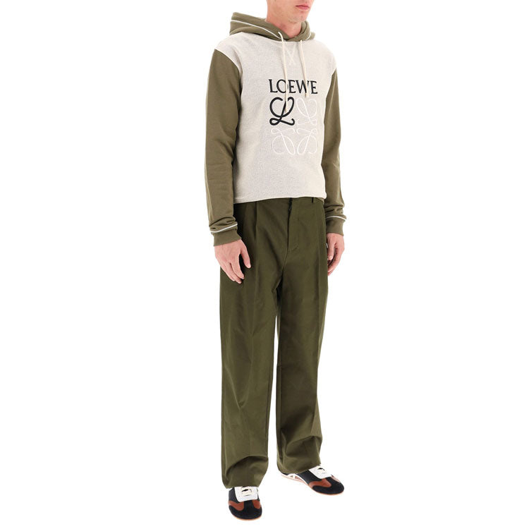 Men's LOEWE Embroidered hooded Drawstring Khaki H526341X94-3962
