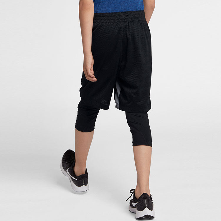 (GS) Nike Training Breathable Logo Sports Shorts Boy Black 939655-010
