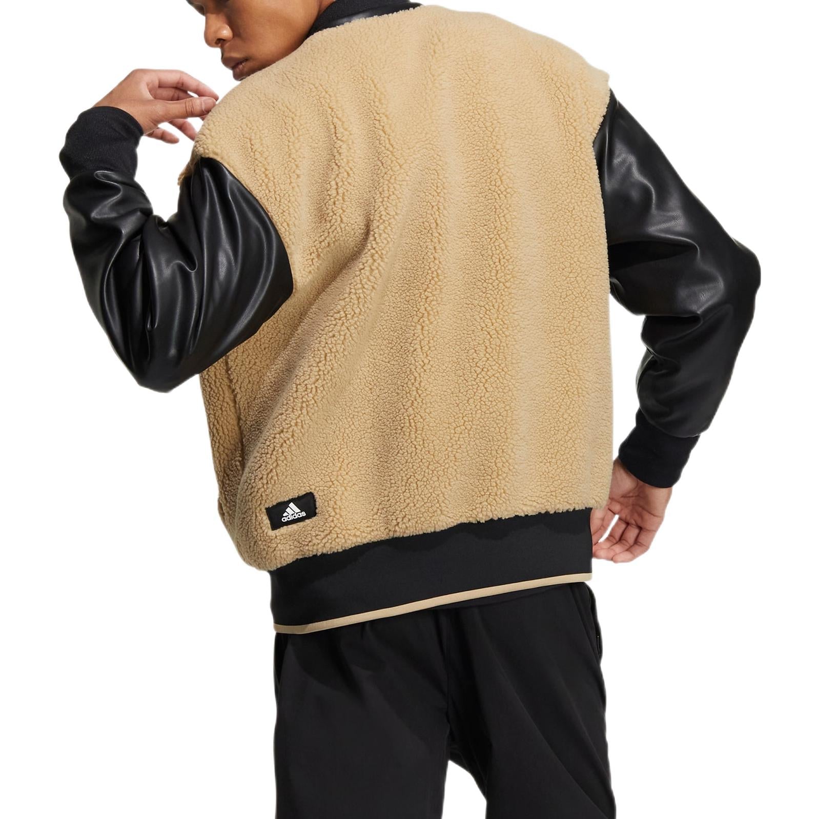 adidas Logo Monogram Jackets 'Beige Black' IB2722