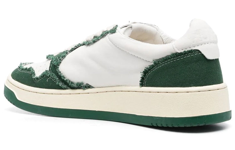 AUTRY Medalist Canvas-Panelled 'White Green' AULM-CB08