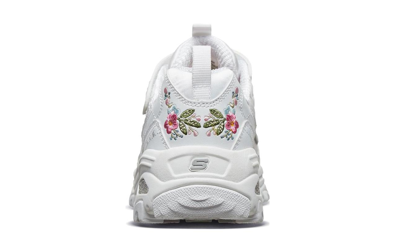 (GS) Skechers D'lites 1.0 Chunky Shoes 'White Red' 80579L-WHT