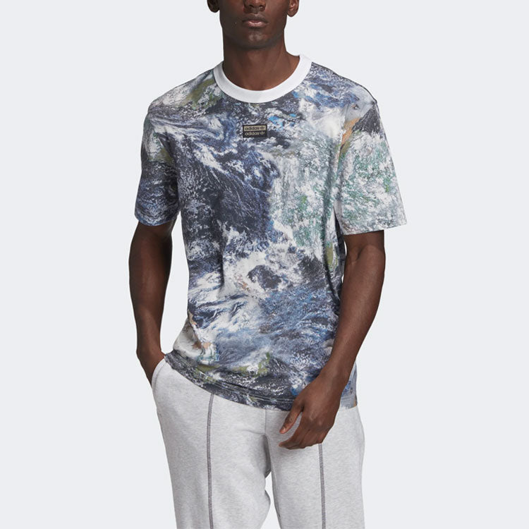 adidas originals Casual Printing Gym Round Neck Sports Short Sleeve Multi-Color GD9276