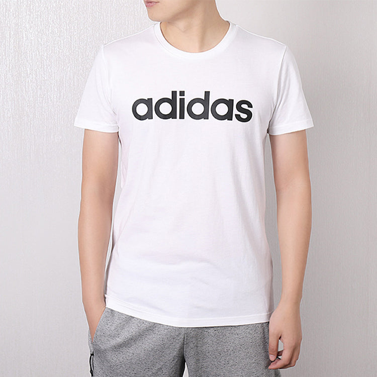 adidas neo Alphabet logo Printing Short Sleeve White DW7910