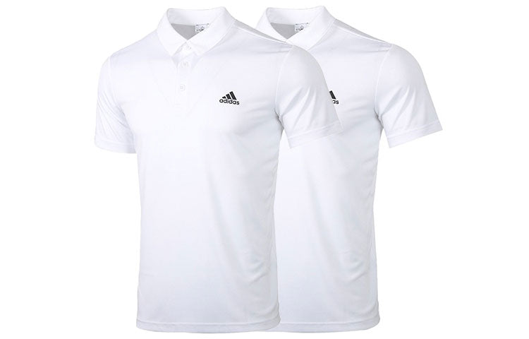 Men's adidas Fab Lapel Short Sleeve polo White Polo Shirt CV8321