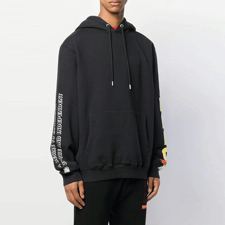 HERON PRESTON Skull Hoodie 'Off Black' HMBB004F198080150488