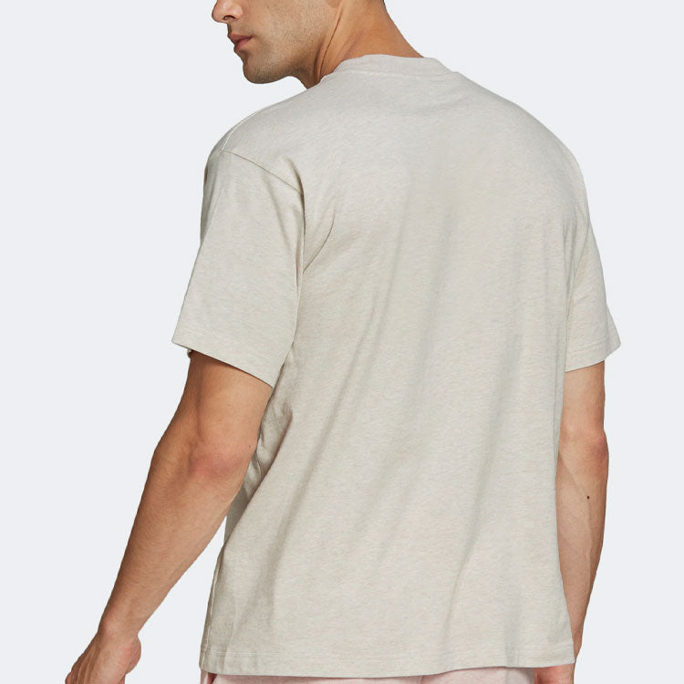 Men's adidas Small Logo Printing Solid Color Round Neck Short Sleeve Gray T-Shirt H65780