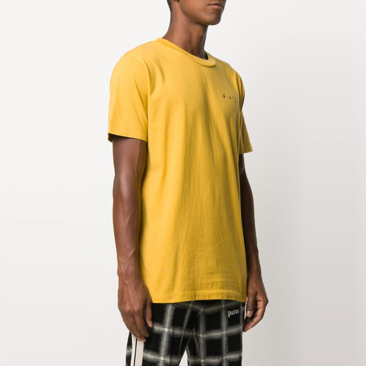Off-White Printing Round Neck Short Sleeve Yellow OMAA027F20FAB0081610
