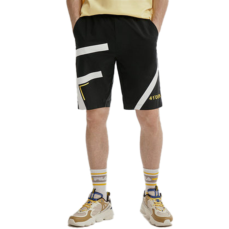 FILA Woven Shorts Loose Full Print Casual Sports Pants Black F11M028828F-BK