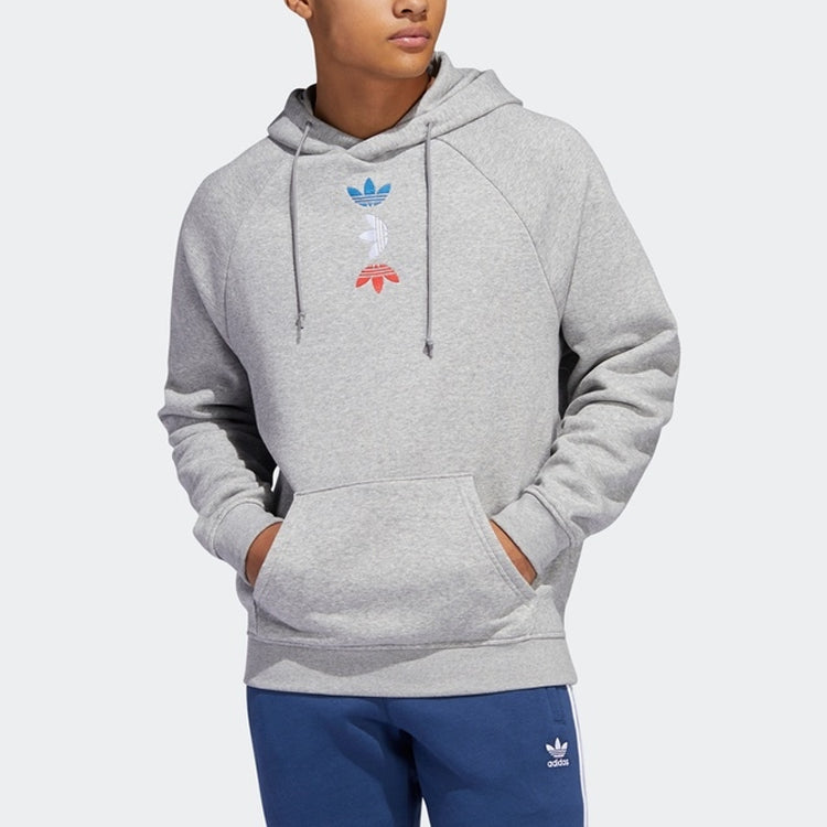 adidas Big Trefoil Hoodie 'Grey Heather Lush Blue' FS7347
