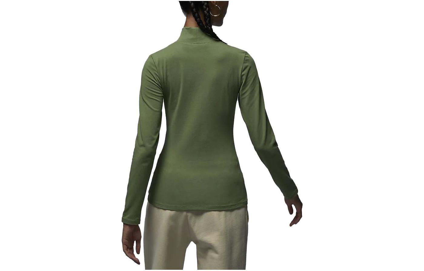 (WMNS) Air Jordan Long-Sleeve Mock Neck Top 'Light Olive Green' FQ8061-340