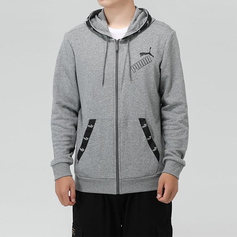 PUMA Sports hooded Casual Windproof Jacket Gray 583524-03