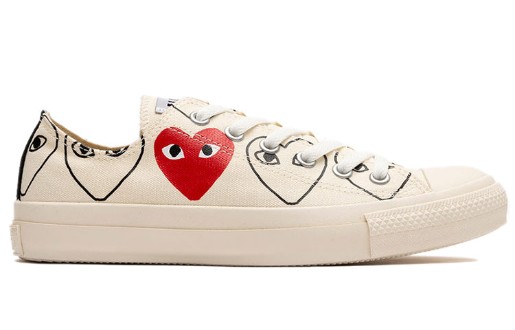 Converse CDG x Chuck Taylor All StarMulti-Heart 'Creamwhite Red' 168986C