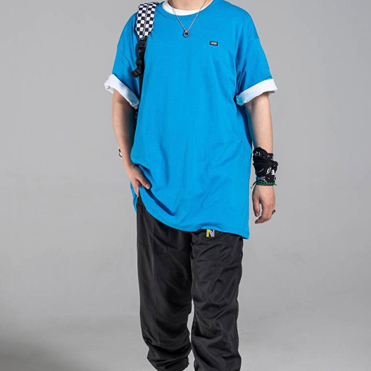 Vans Off The Wall Tee Minimalistic Small Logo Short Sleeve Couple Style Blue VN0A49R72RD
