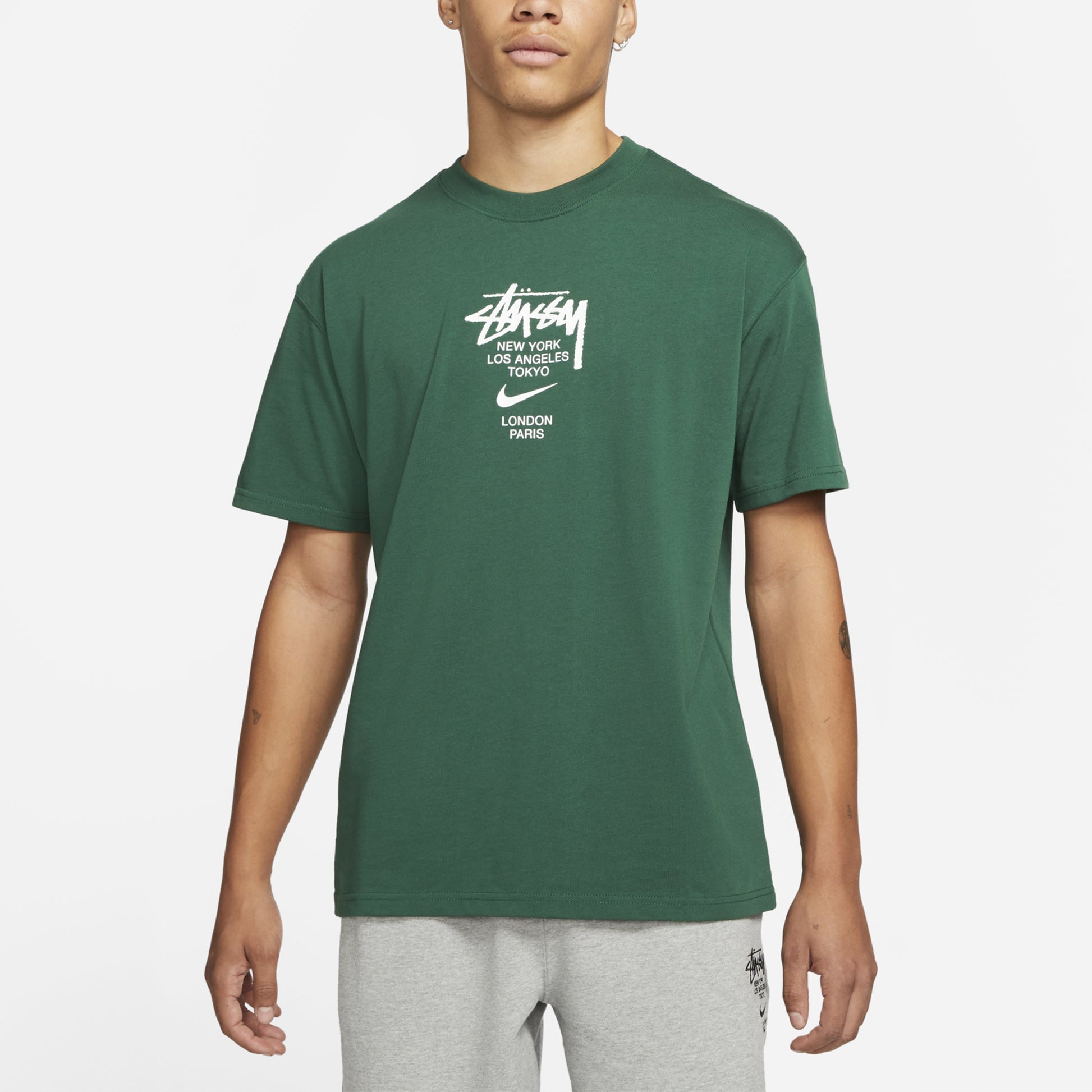 Nike x Stussy Alphabet T-Shirt Asia Sizing 'Green' DD3343-341