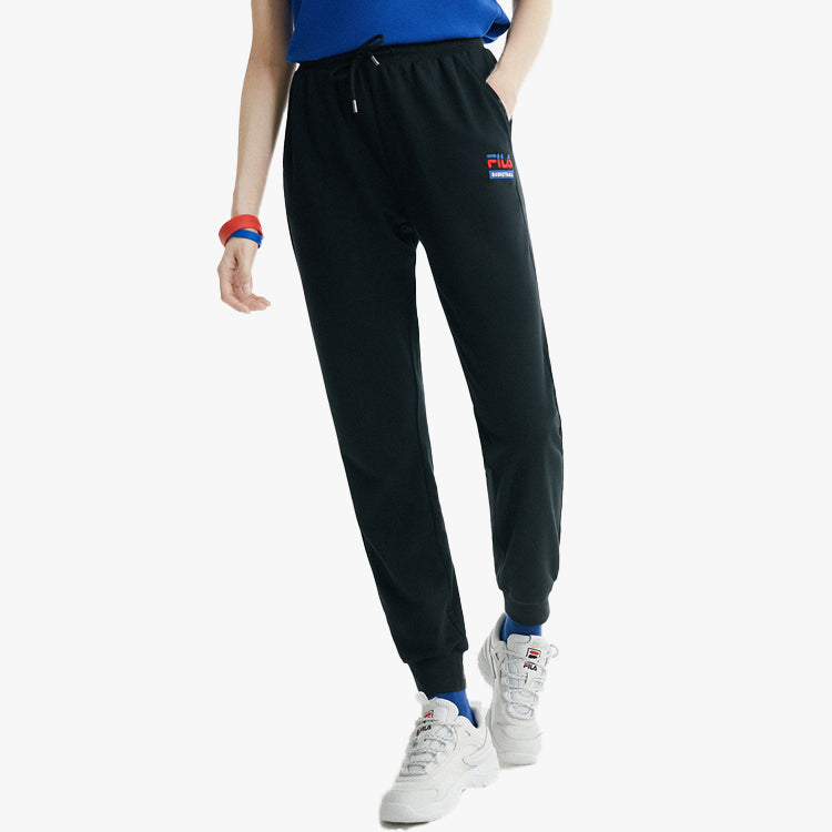 (WMNS) FILA FUSION Classic Colorblock Embroidered Logo Sports Pants Black T11W022601F-BK