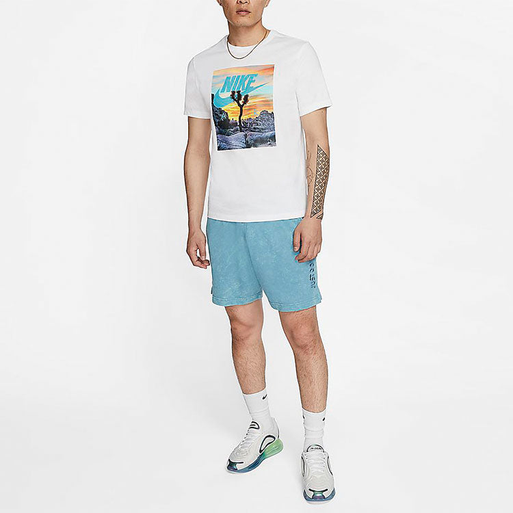 Nike Sportswear Printing Pattern Round Neck Short Sleeve White CT6885-100