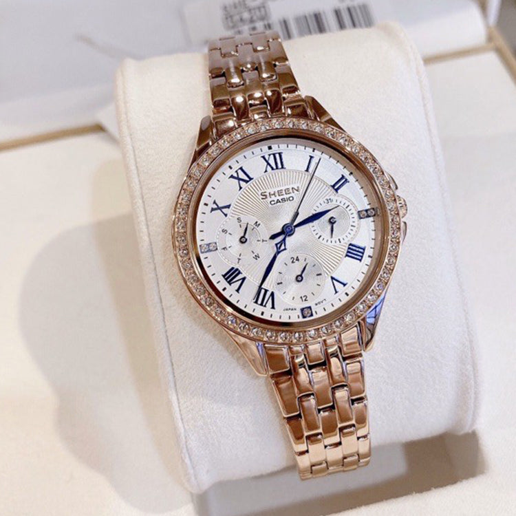 CASIO Female SHEEN Japan / South Korea Fashion Rose Gold Analog SHE-3062PG-7A