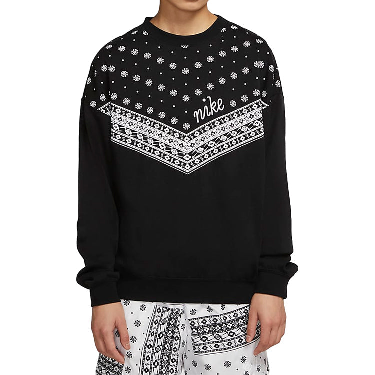 (WMNS) Nike Sportswear Heritage Round-neck Sweatshirt 'Black' CU5949-010