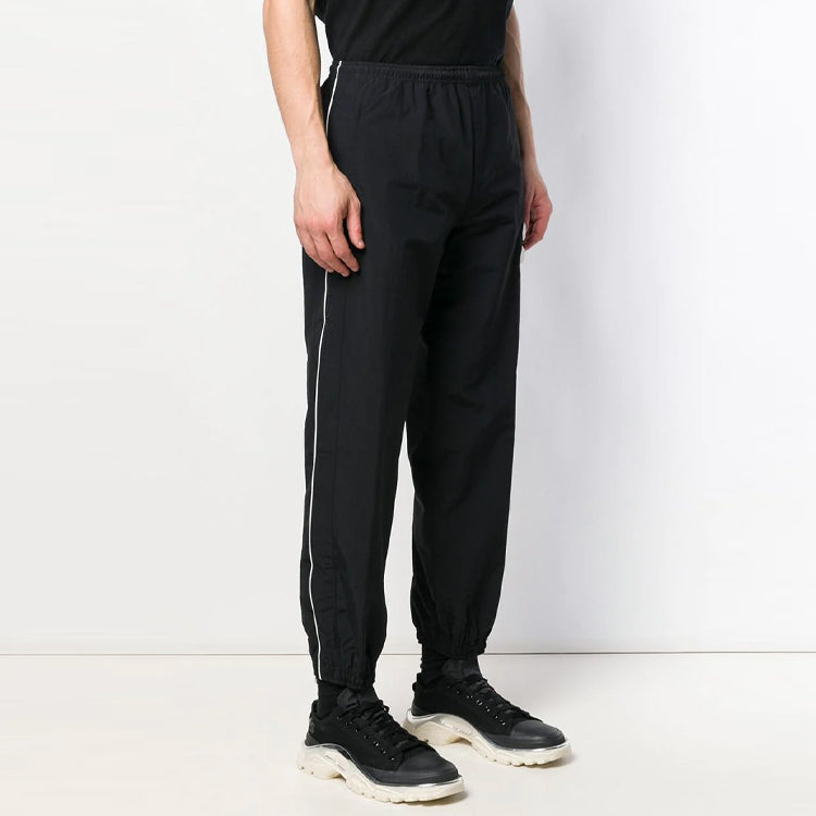 Men's Off-White Solid Color Side White Stripe Casual Pants/Trousers Black OMCA085R19C0102110001000