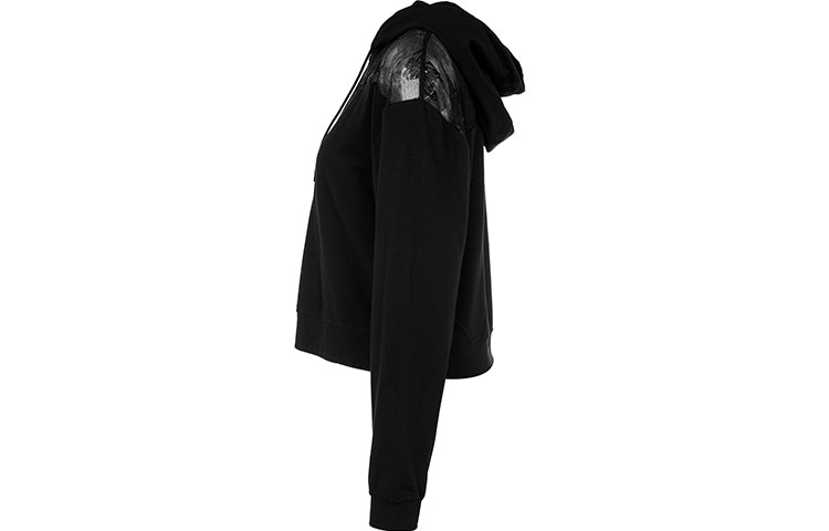 (WMNS) Alexander McQueen Printing Casual Hoodie Black 496334-RKC08-1000
