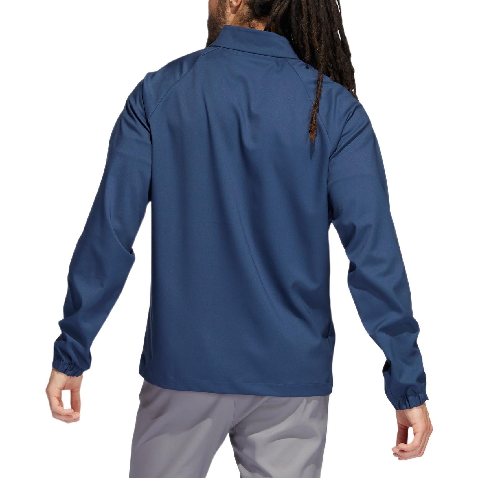 Men's adidas Cr Nvlty Vstl J Solid Color Logo Zipper Stand Collar Jacket Navy Blue H56796