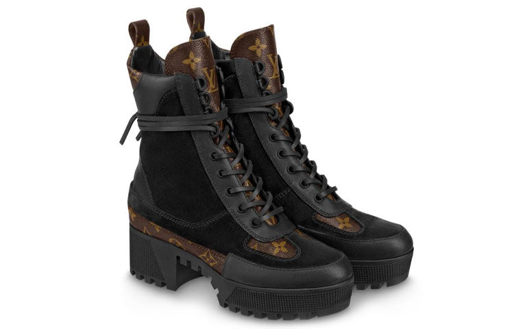 (WMNS)  LOUIS VUITTON shoes Martin boots 'Black Brown' 1A4XXV