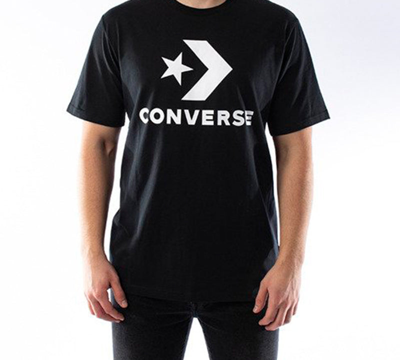 Men's Converse All Star Classic Logo Casual Sports Short Sleeve Black 10018568-001