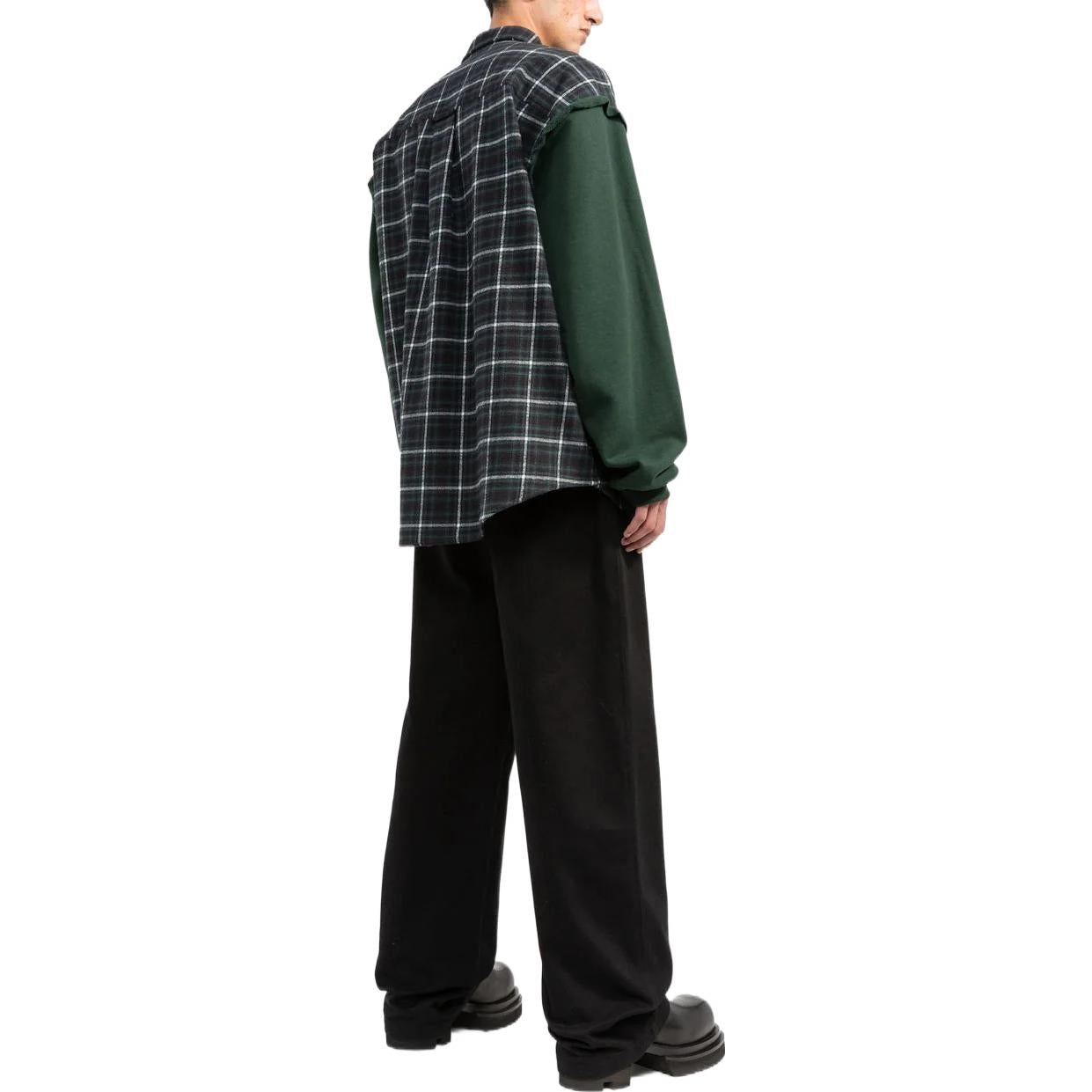Balenciaga Checked Panelled Flannel Shirt 'Green' 658936TCM013064