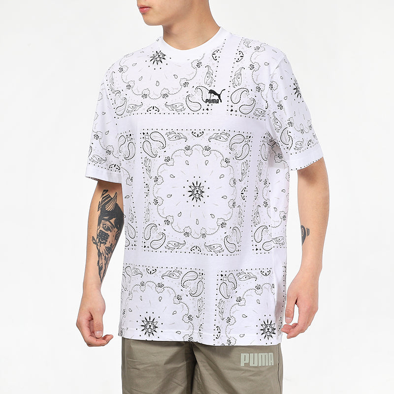 PUMA OB All Over Print T-Shirt 'White' 532652-02