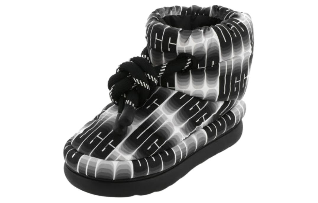 (WMNS) UGG Classic Maxi Wavelength Short Boot 'Black White' 1134610-BWHT
