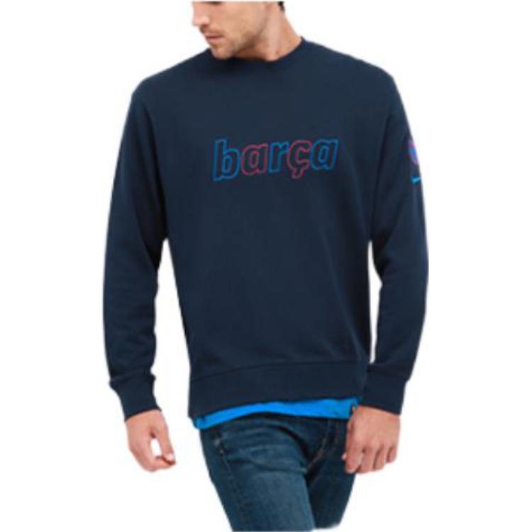 Men's Nike Solid Color Alphabet Printing Round Neck Sports Blue DA2950-451