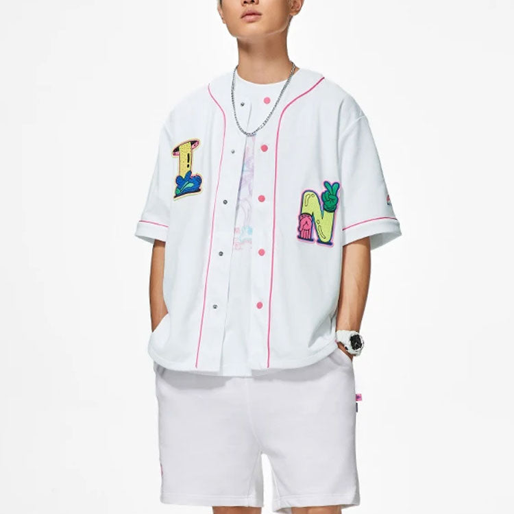 Li-Ning x Steven Harrington Graphic Baseball Shirt 'White' AFDSC23-2