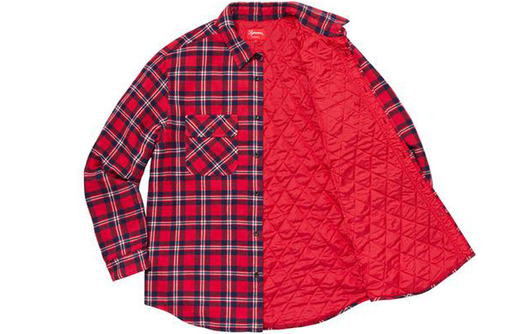 Supreme FW19 Week 17 Arc Logo Quilted Flannel Shirt logo 'Red' SUP-FW19-10956